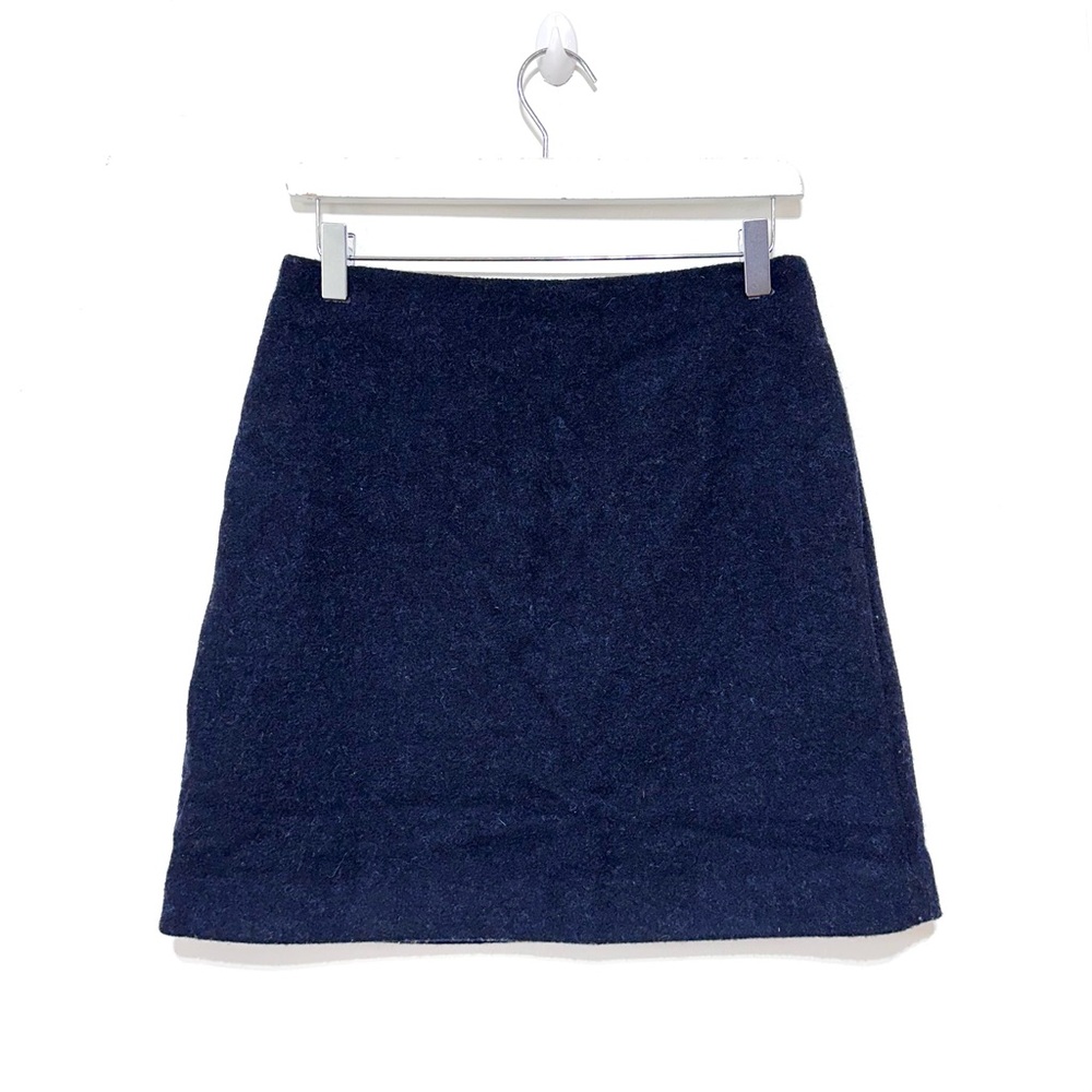 Uniqlo Navy Blue Wool Blend A-Line Mini Skirt Size 2